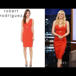 Robert Rodriguez tech suiting cutout dress size 2 Red